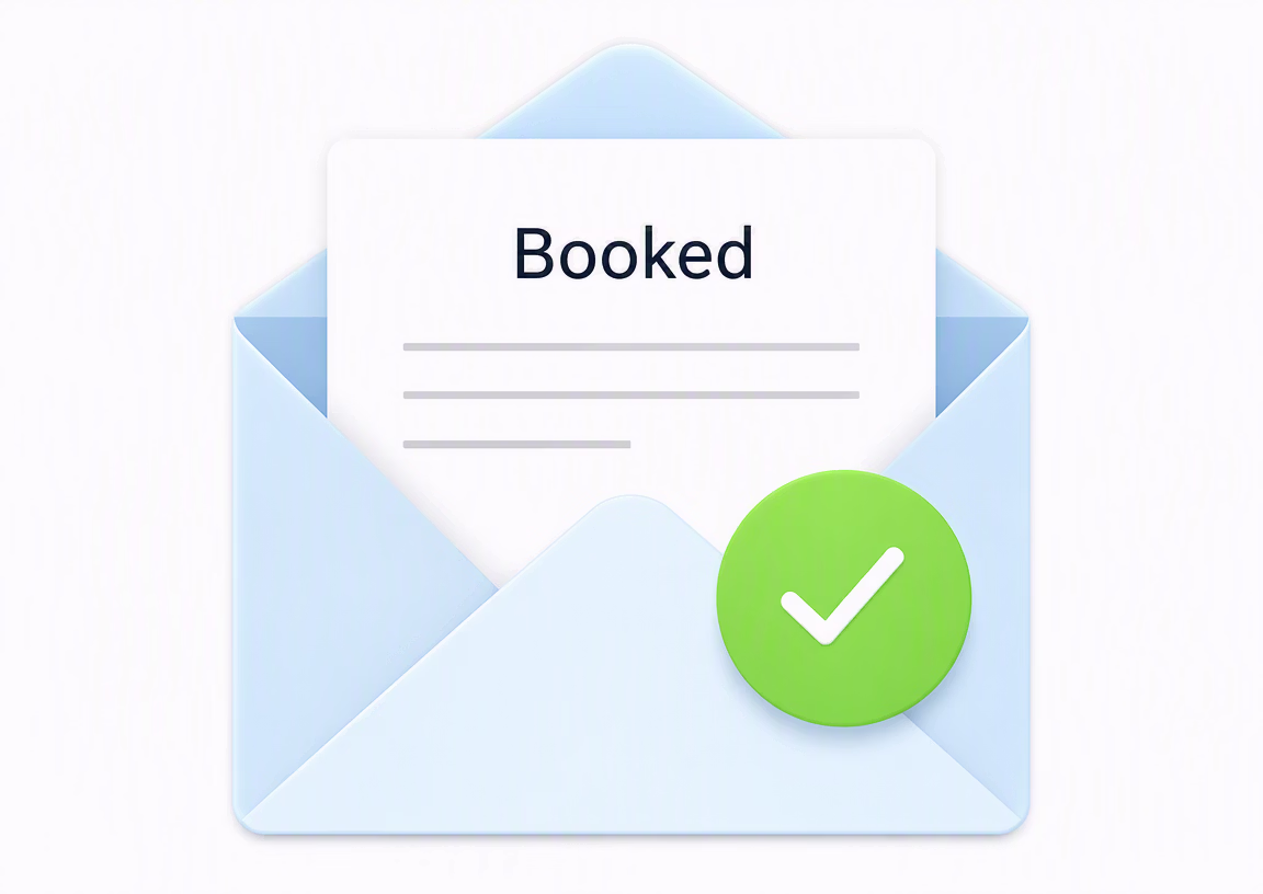 Ícone de email de confirmação de reserva sistema Hotel Booking